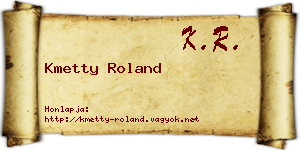 Kmetty Roland névjegykártya