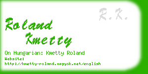 roland kmetty business card